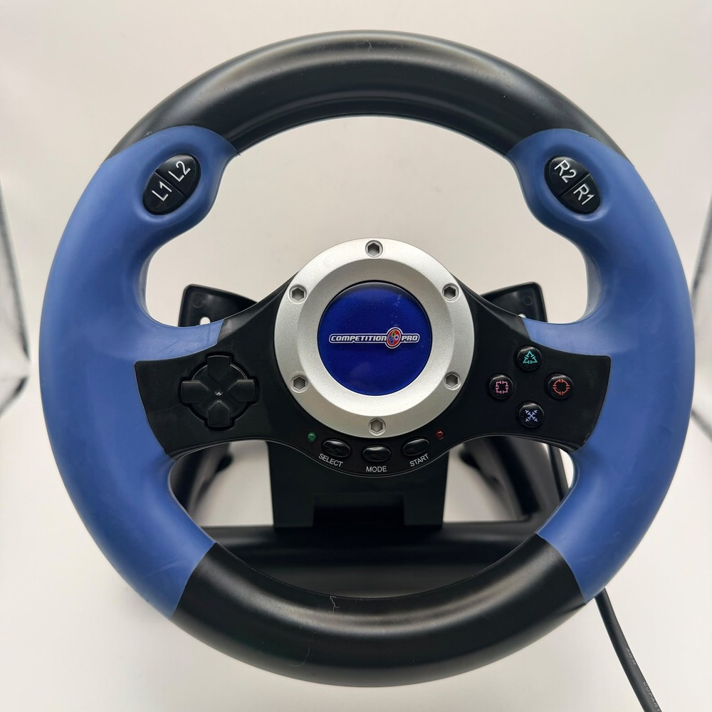 Competition Pro V8 Plus Steering Wheel Controller Black Racing Wheel PS1 PS2